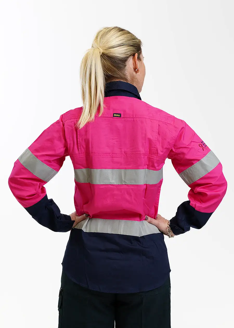 Womens taped hi vis lightweight long sleeve shirt